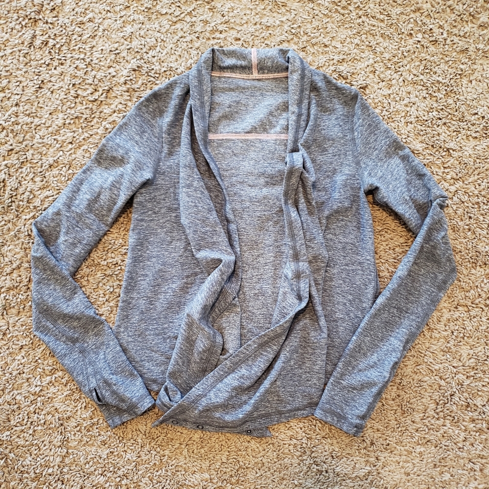 Ivivva fours a charm wrap cardigan long sleeve grey girls 8
